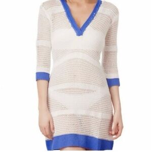 TOMMY BAHAMA Open Knit Coverup Hooded Beach Swim Dress M Swimwear Tunic‎